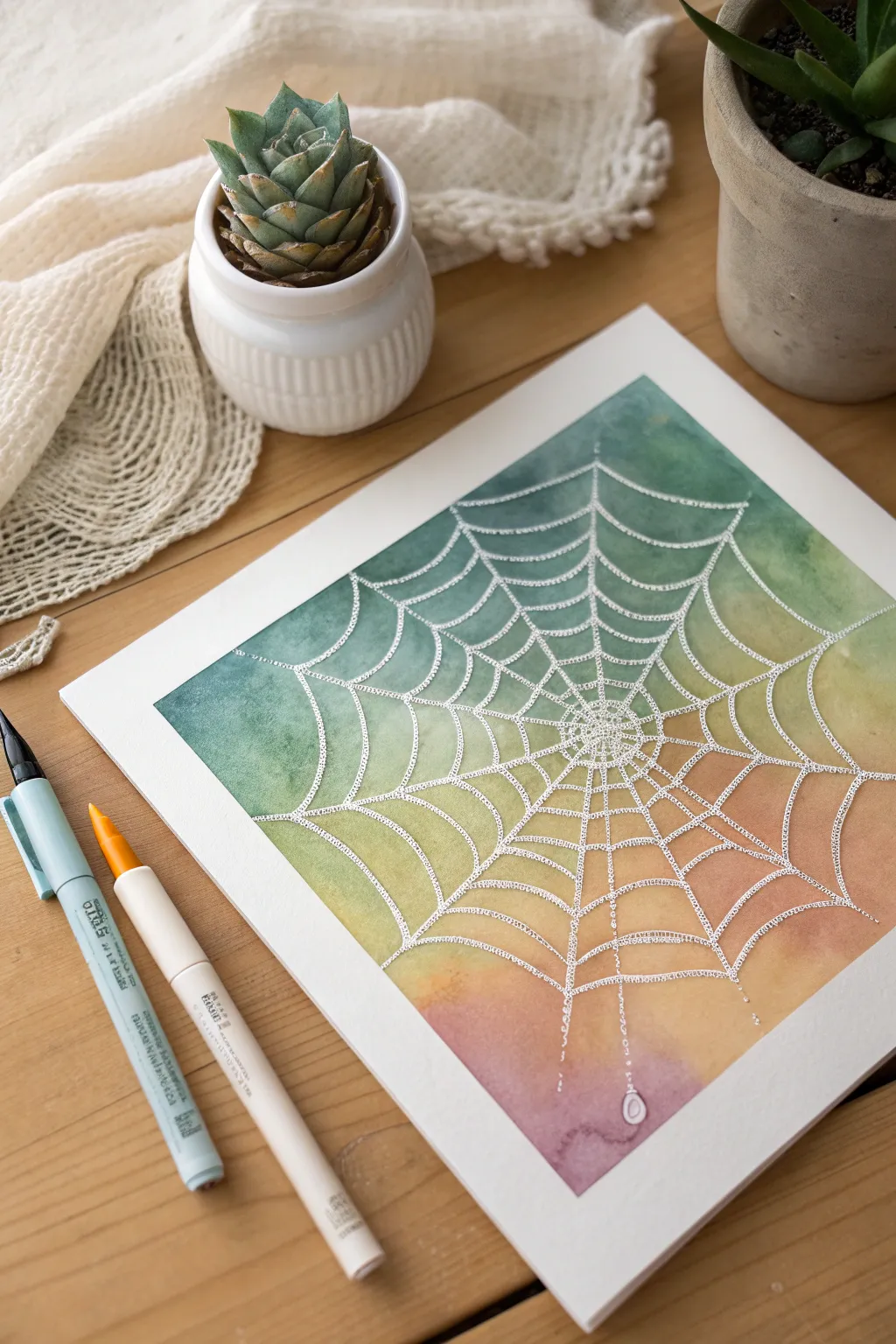 Discover the enchanting beauty of crayon resist spider webs – where simplicity meets creativity.