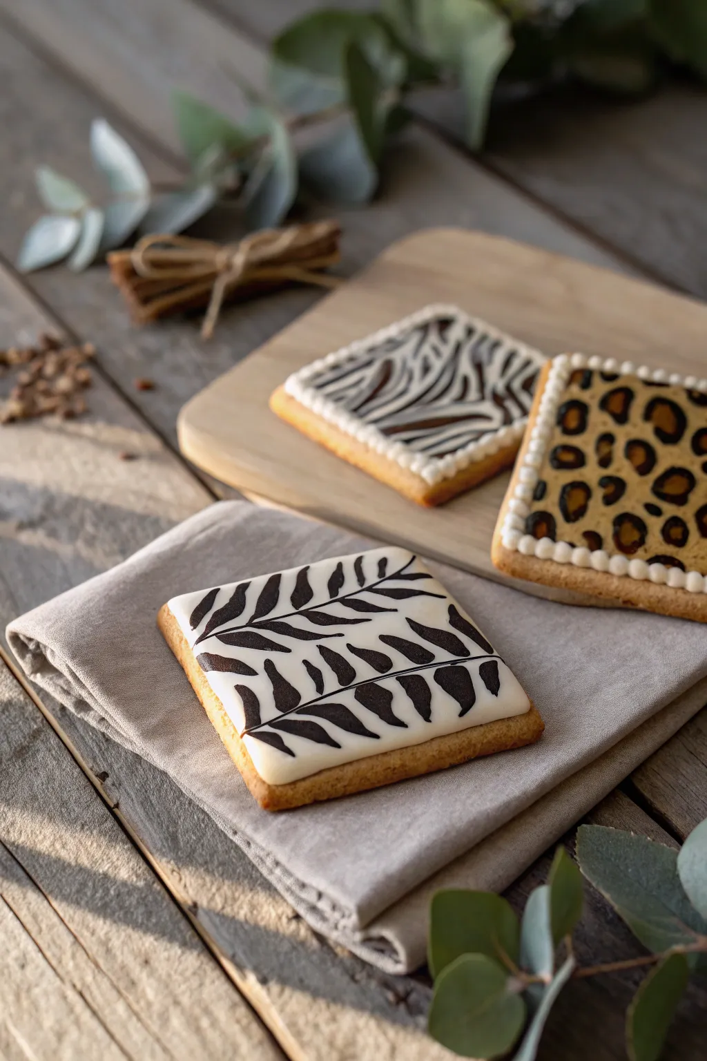 Embrace your inner wildness with these chic animal print cookies, where simplicity meets artistic flair.