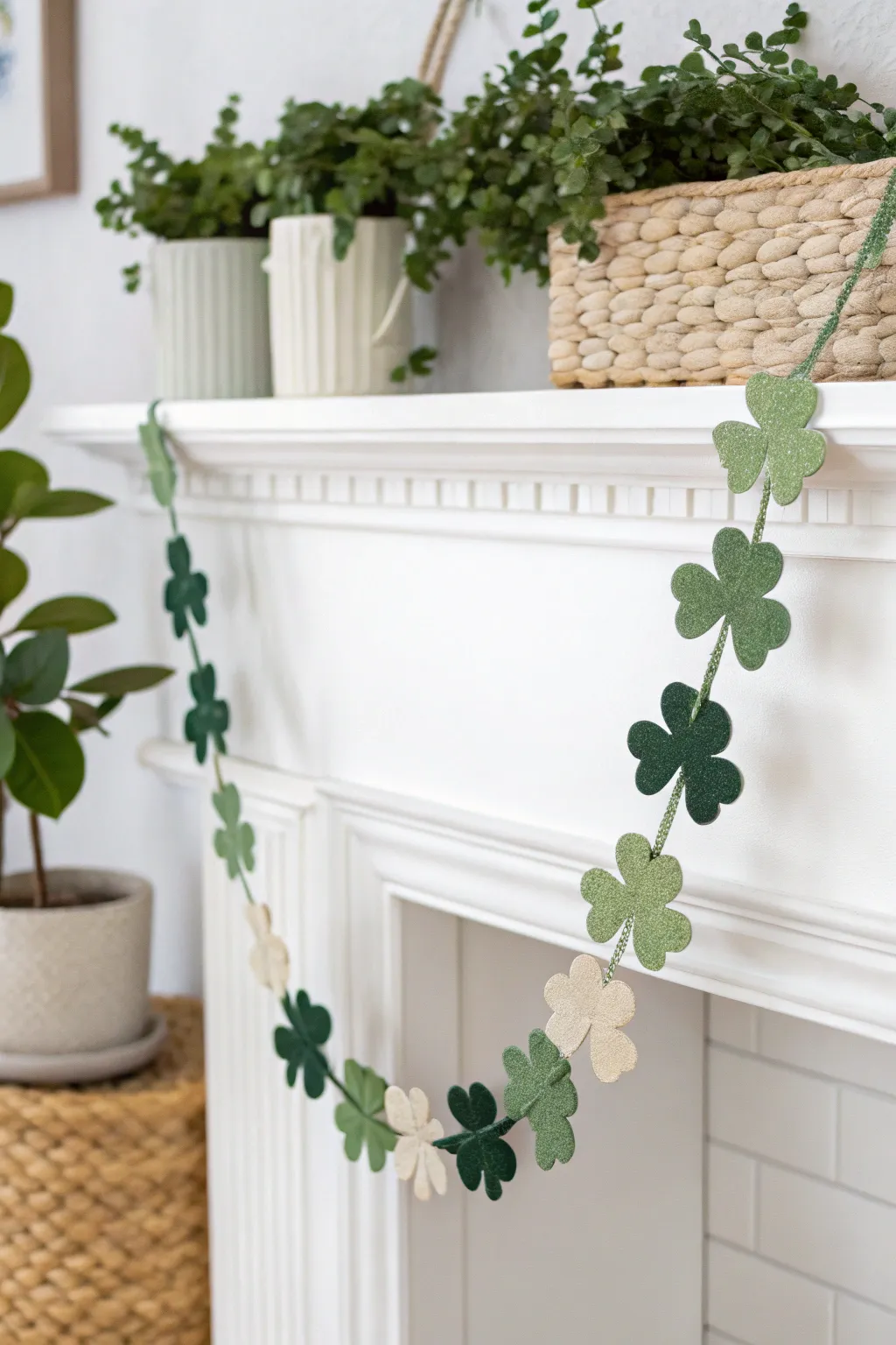 Add a touch of Irish charm to your home with a beautifully crafted shamrock garland.