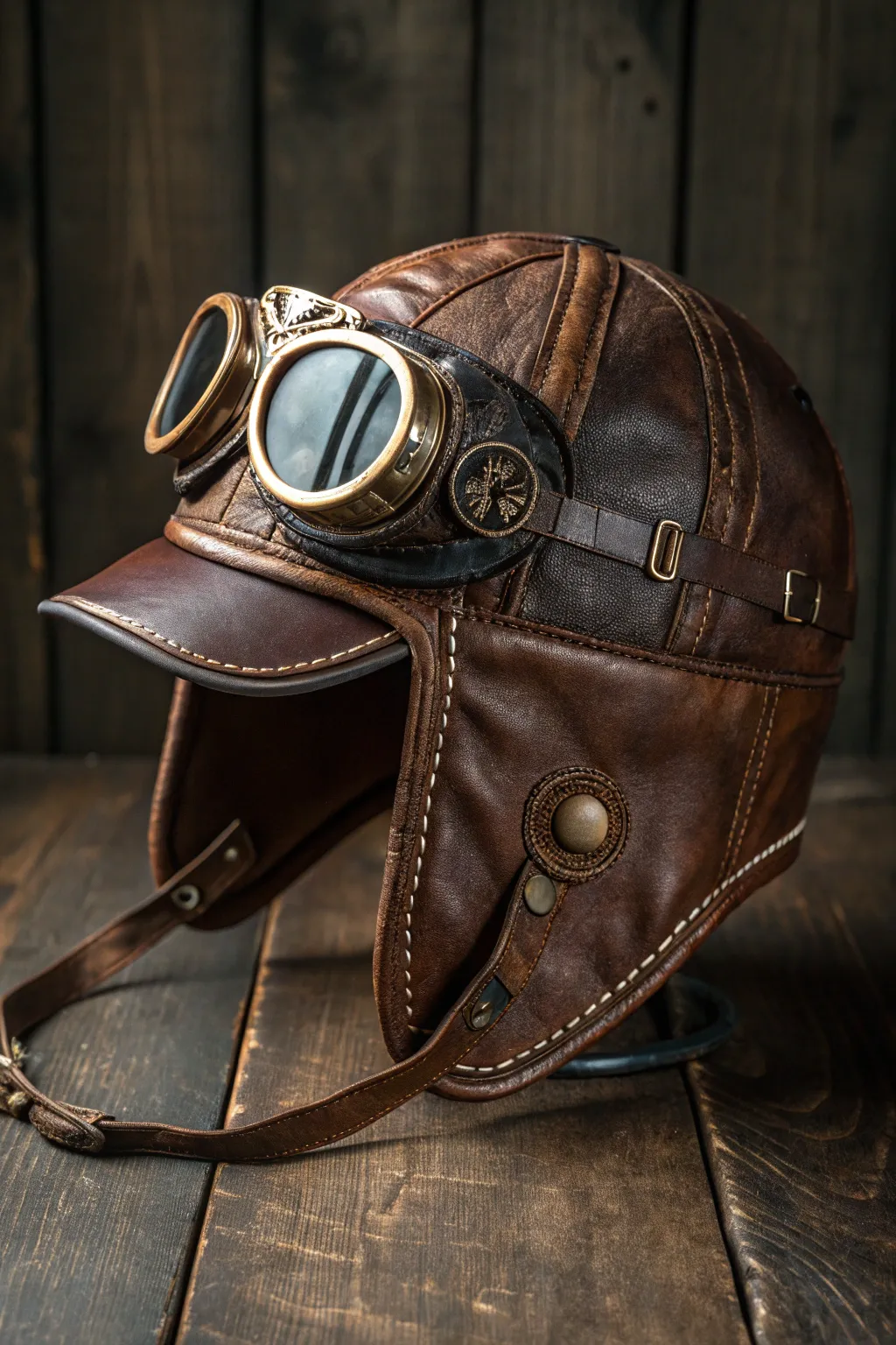 Channel your inner pilot with this expertly crafted steampunk aviator hat—where vintage charm meets modern craftsmanship.