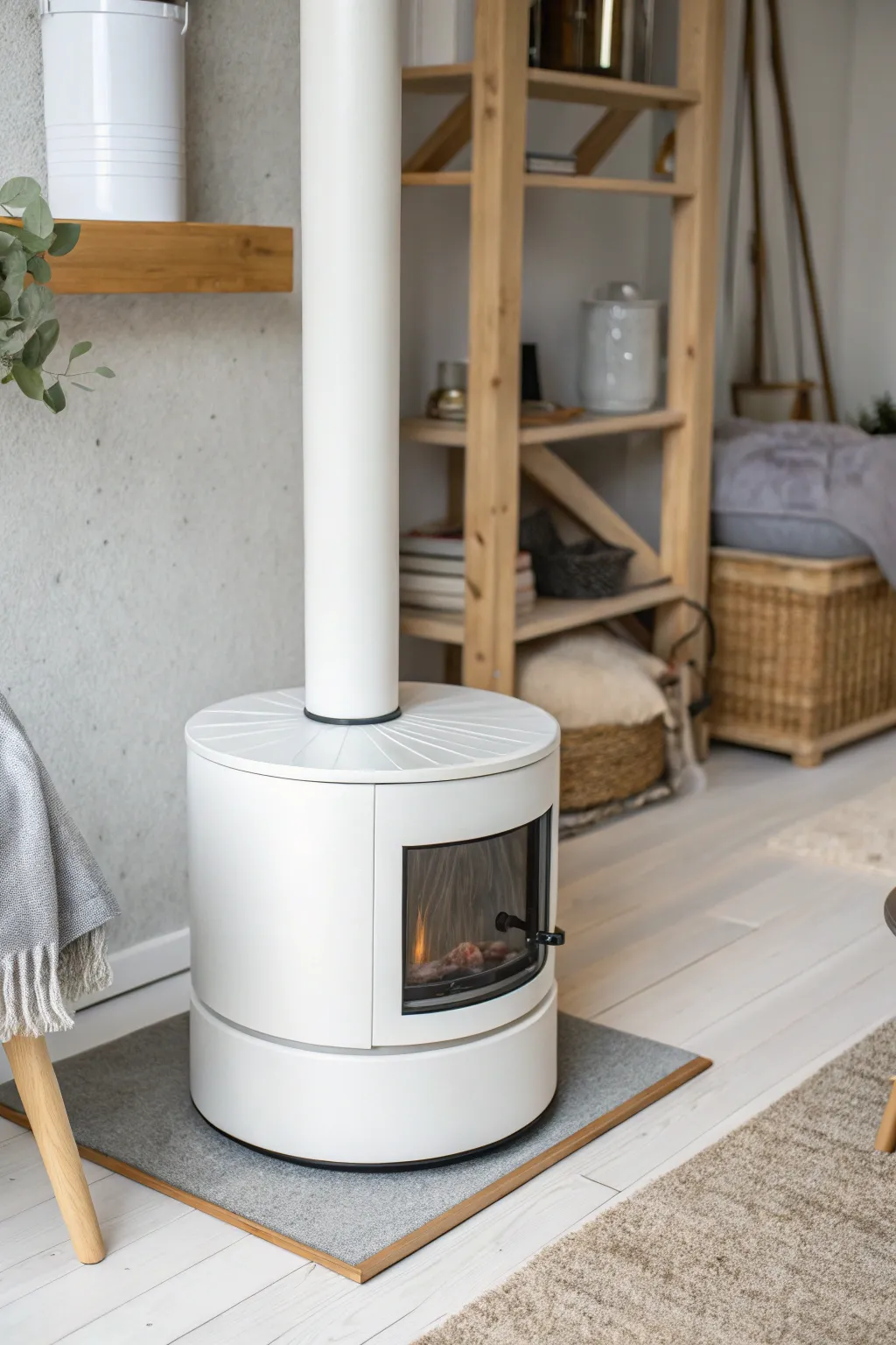 Elevate your space with the understated elegance of a minimalist stove pipe cover.