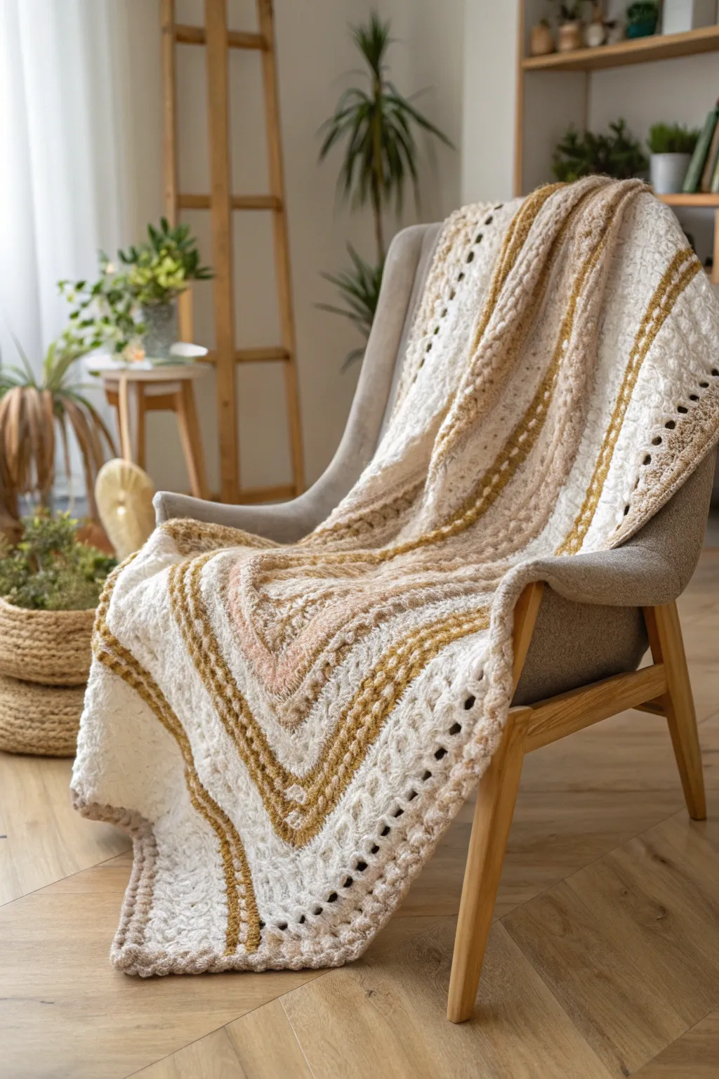 Transform your space with the luxurious allure of metallic accents in crochet.