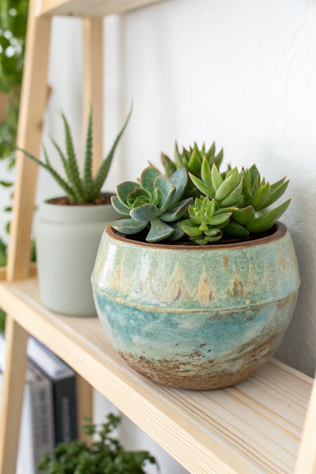 Transform your space with a timeless succulent display, where vintage charm meets minimalist elegance.