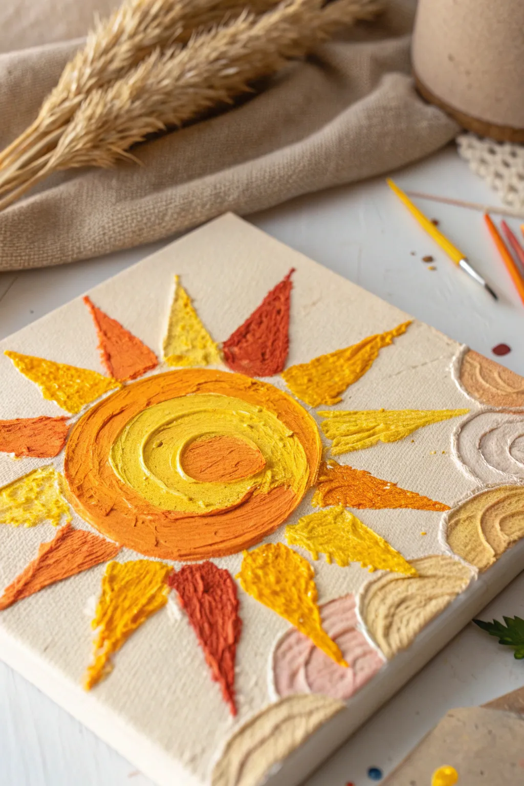 Discover the beauty of textured sun art, where simplicity meets craftsmanship.