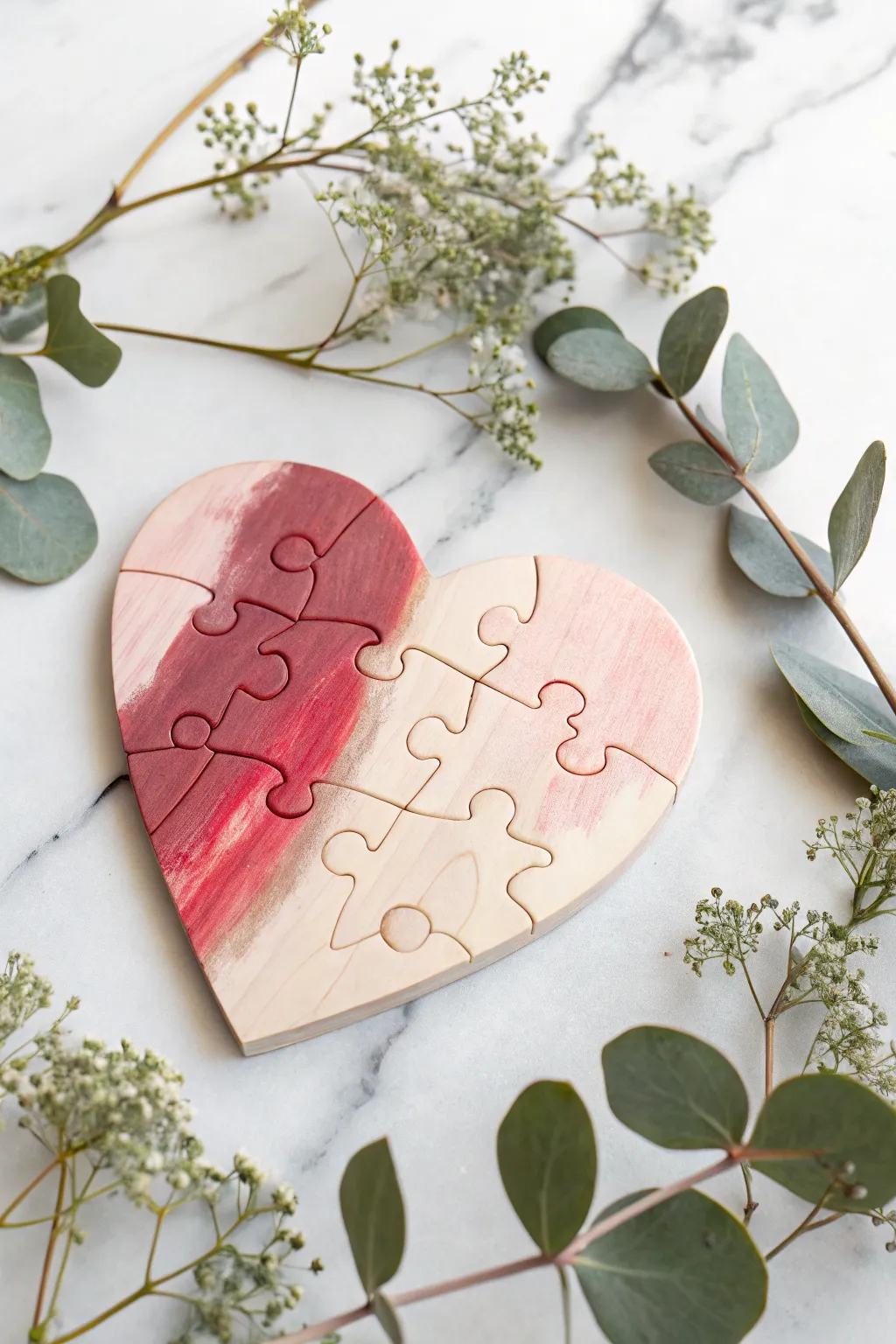 Piece together love with handcrafted heart puzzles – simplicity and beauty in every part.