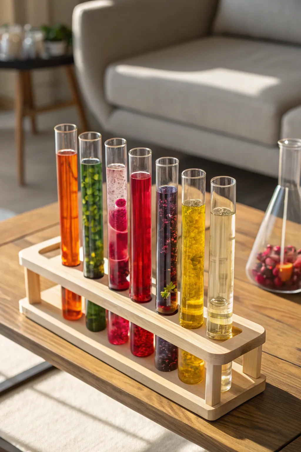 Elegant potpourri holders made from test tubes offer both scent and style.