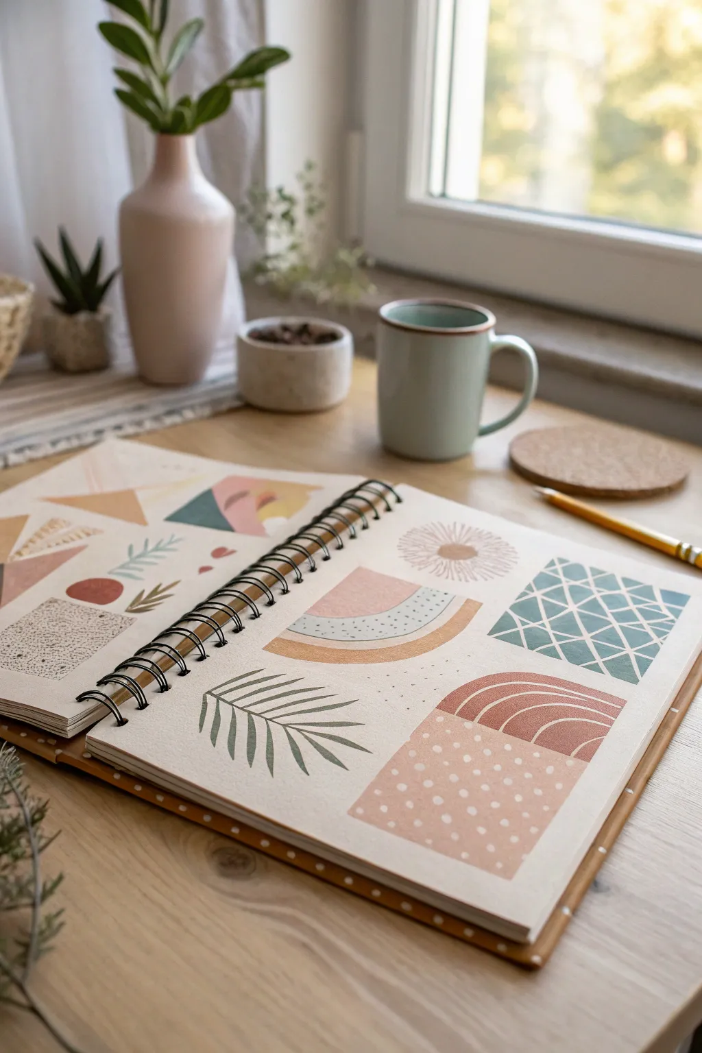 Unleash your creativity with abstract explorations in your sketchbook.