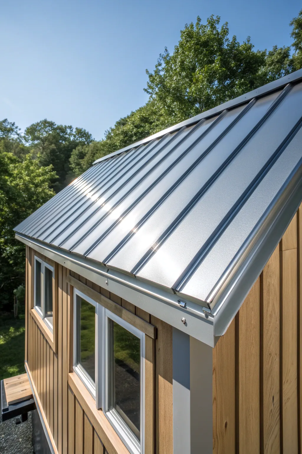 Embrace the elegance and durability of a steel standing seam roof, where modern design meets craftsmanship.