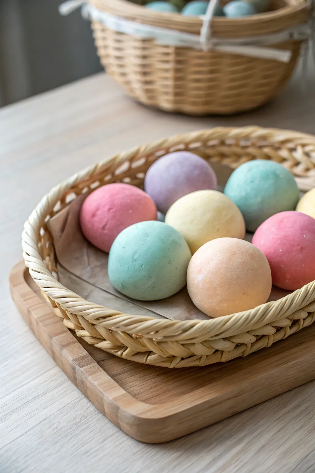Delight in tactile discovery with our charming pastel play dough, perfect for little hands and imaginative minds.
