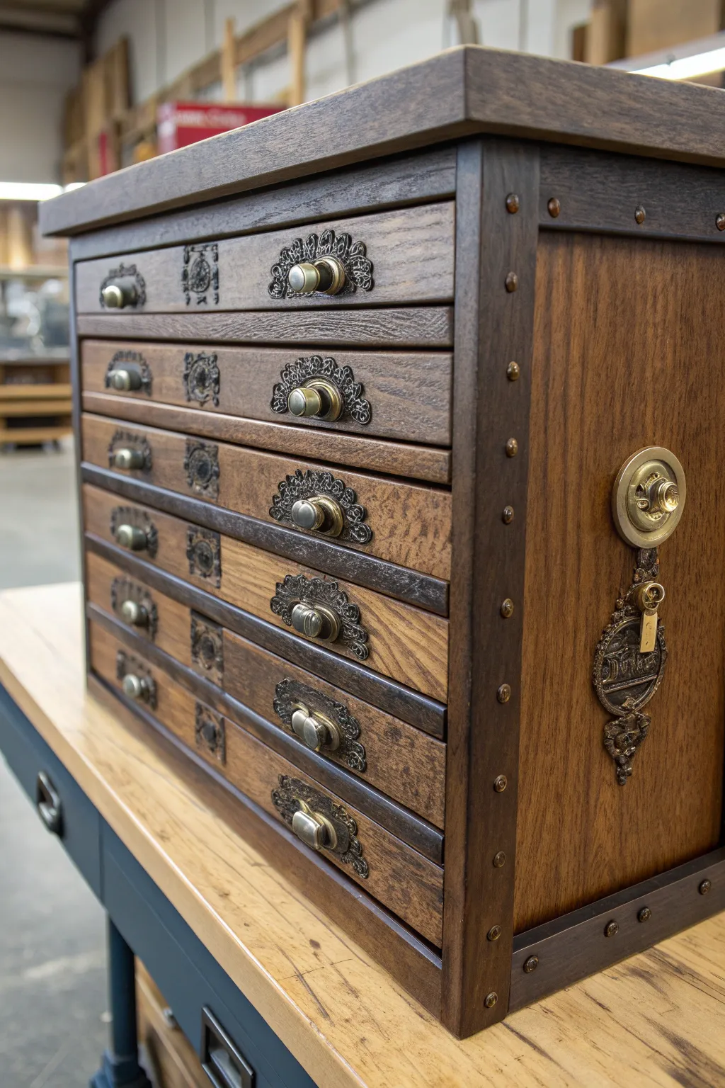 Add a touch of history and personality to your tool box dresser with these unique vintage drawer pulls.