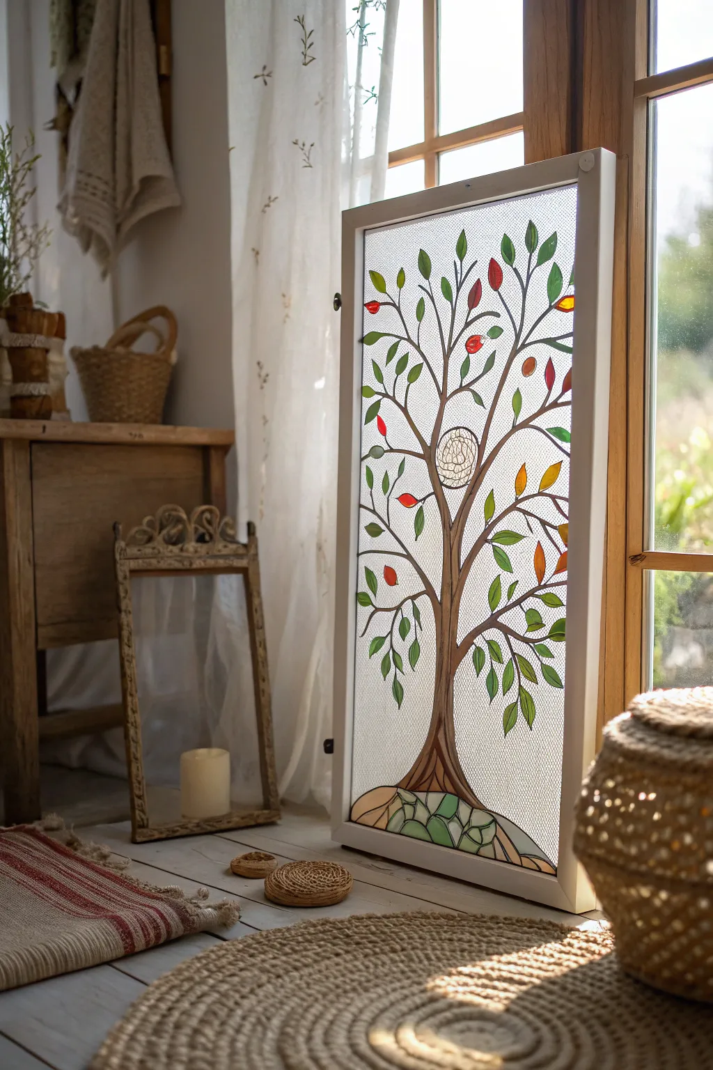 Transform your space with a touch of artistry—let natural light illuminate your own Tree of Life masterpiece.