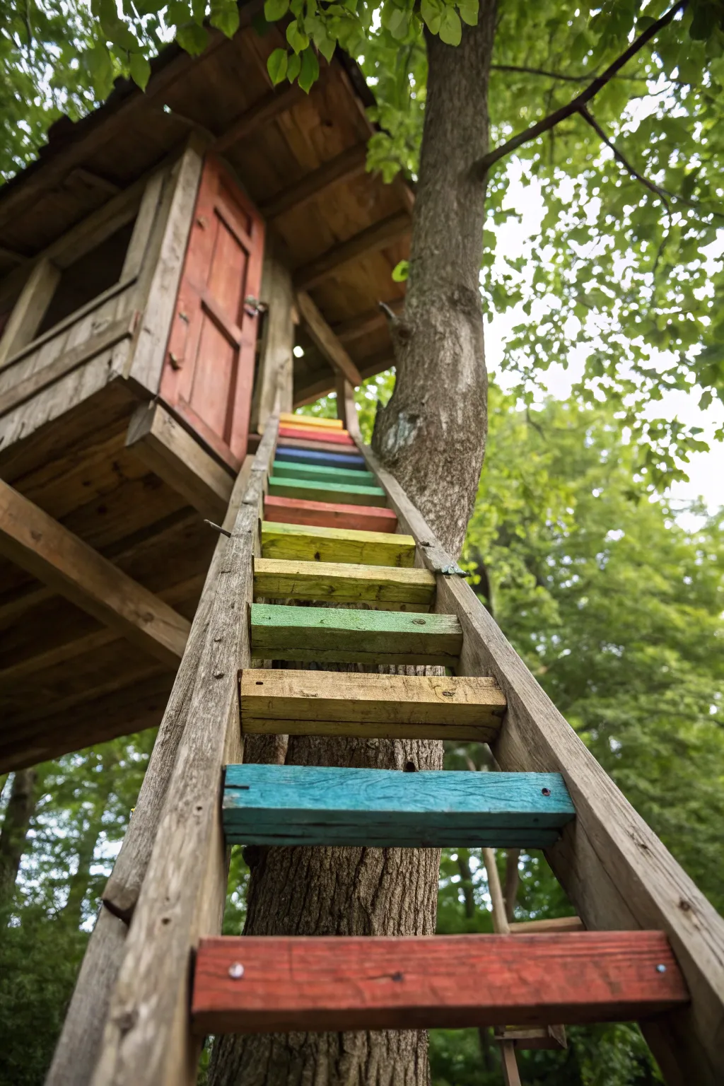 Elevate your treehouse with a splash of color and craftsmanship!