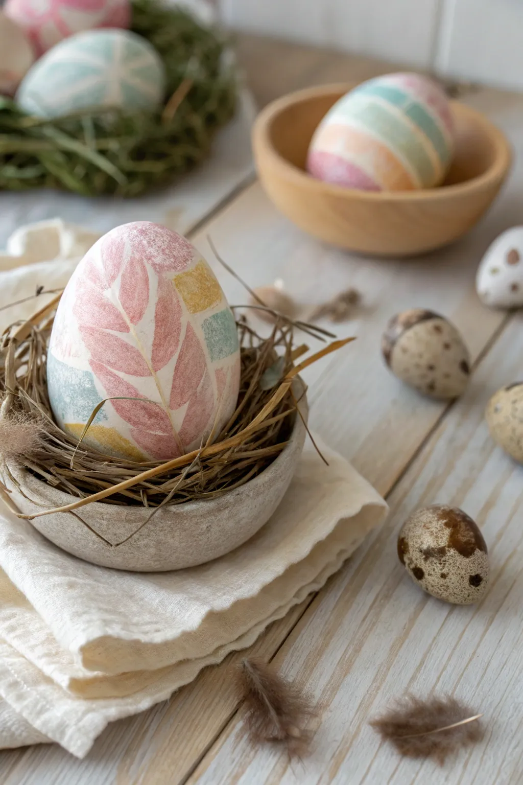 Celebrate Easter with eco-friendly elegance: a recycled paper egg with natural dyes.