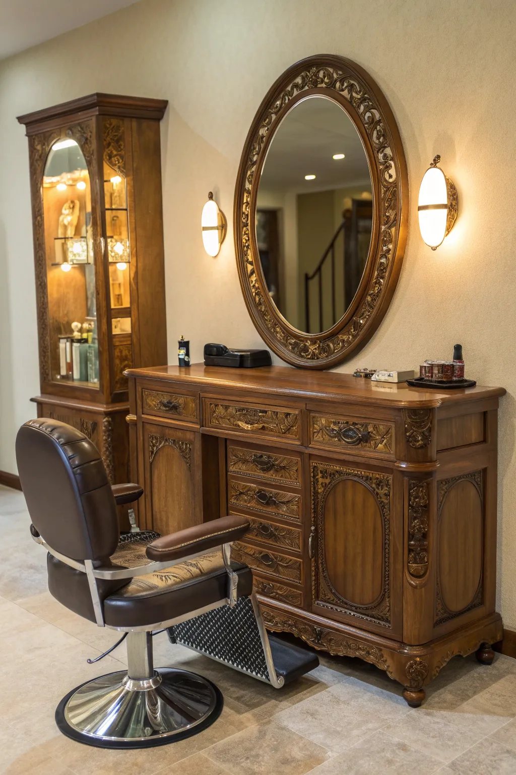 Transform nostalgia into elegance with this vintage TV cabinet turned vanity.