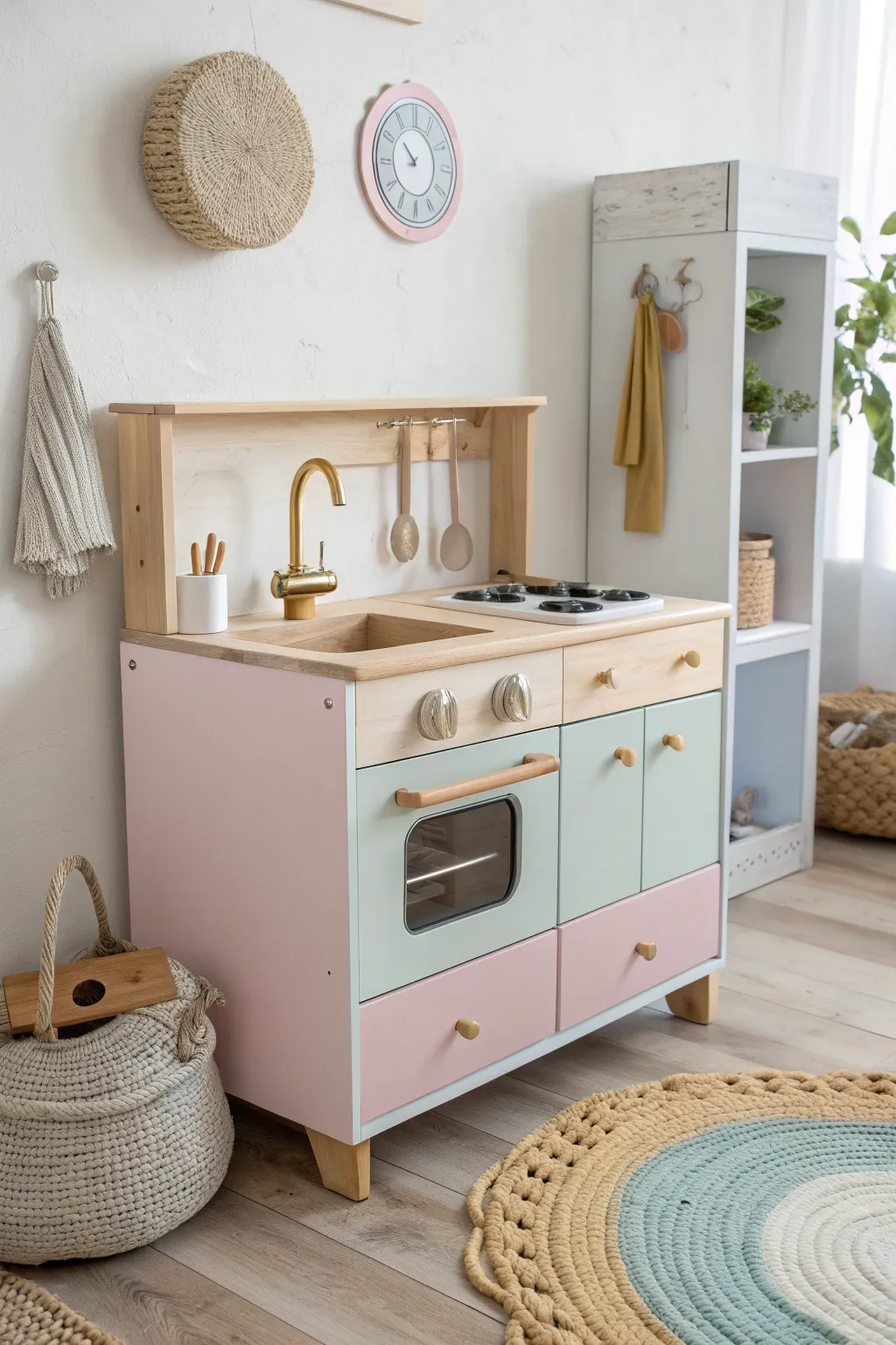 Turn an old dresser into a magical play kitchen for endless imaginative adventures!