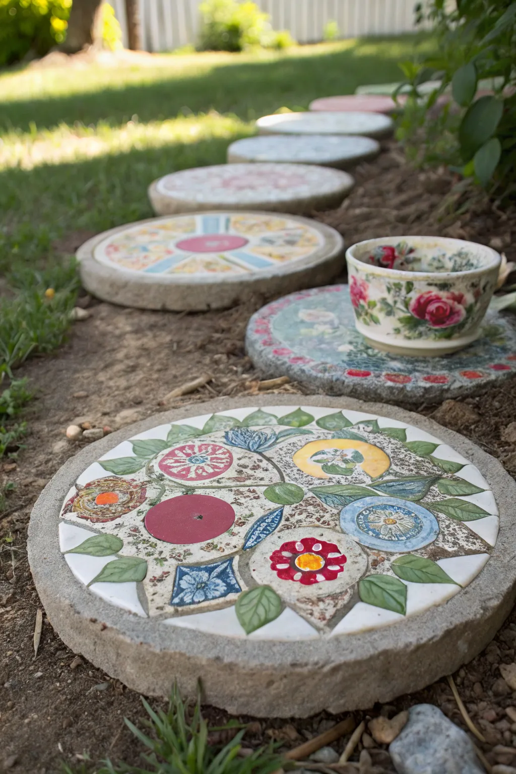 Transform broken teacups into stunning mosaic art with a touch of Scandinavian simplicity and boho charm.