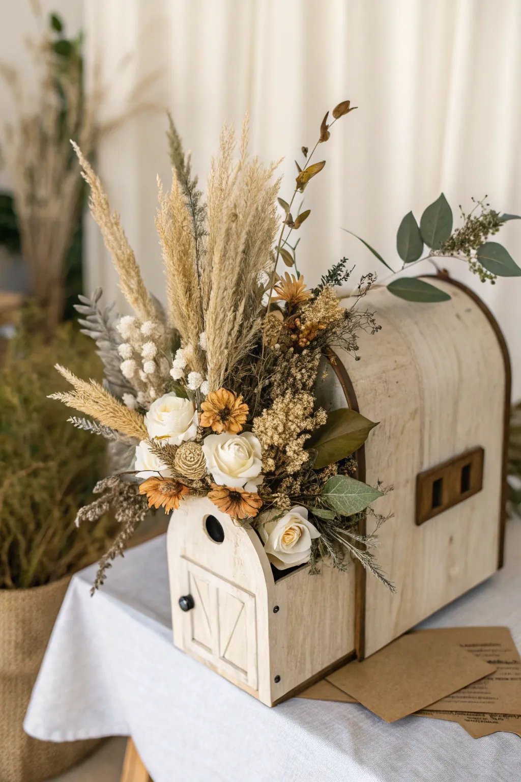 Embrace the beauty of nature with this charming, handcrafted Valentine mailbox.