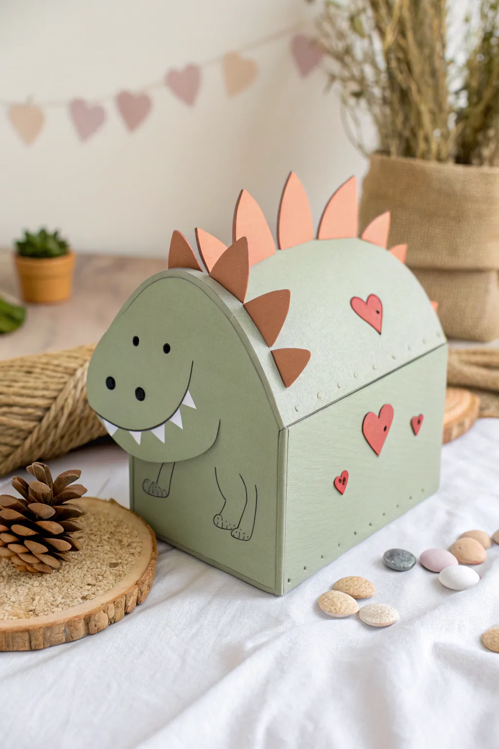 Unleash the charm of Valentine's with a roar - meet our minimalist dinosaur box!