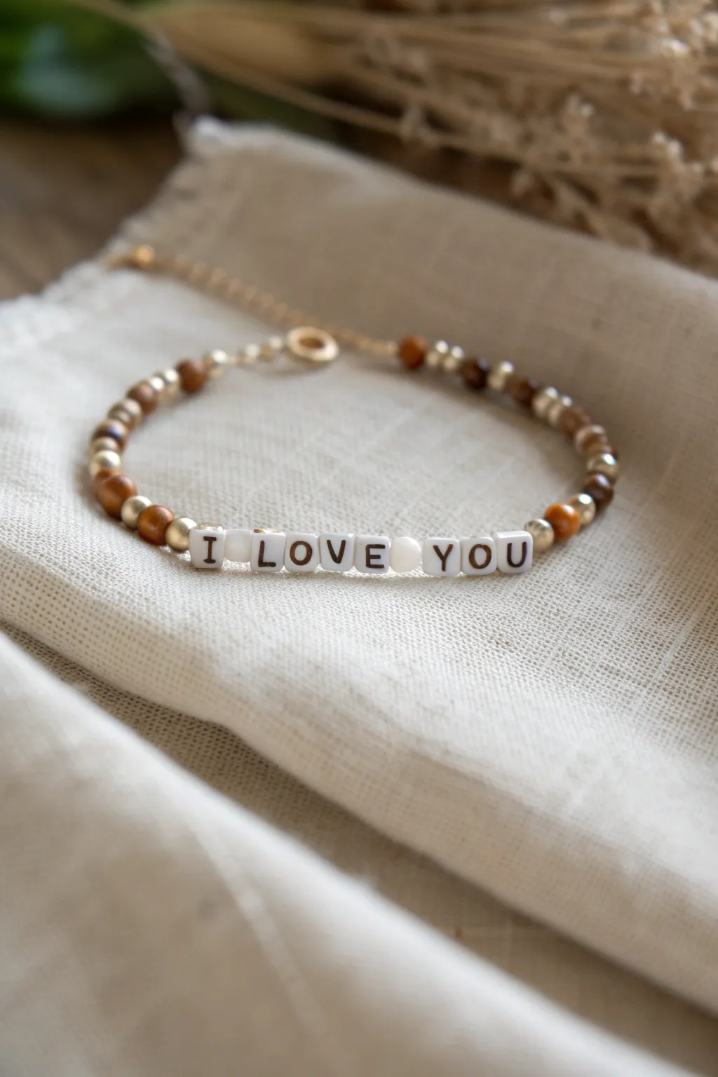 Whisper 'I love you' in the softest of codes with this elegant Morse code bracelet.