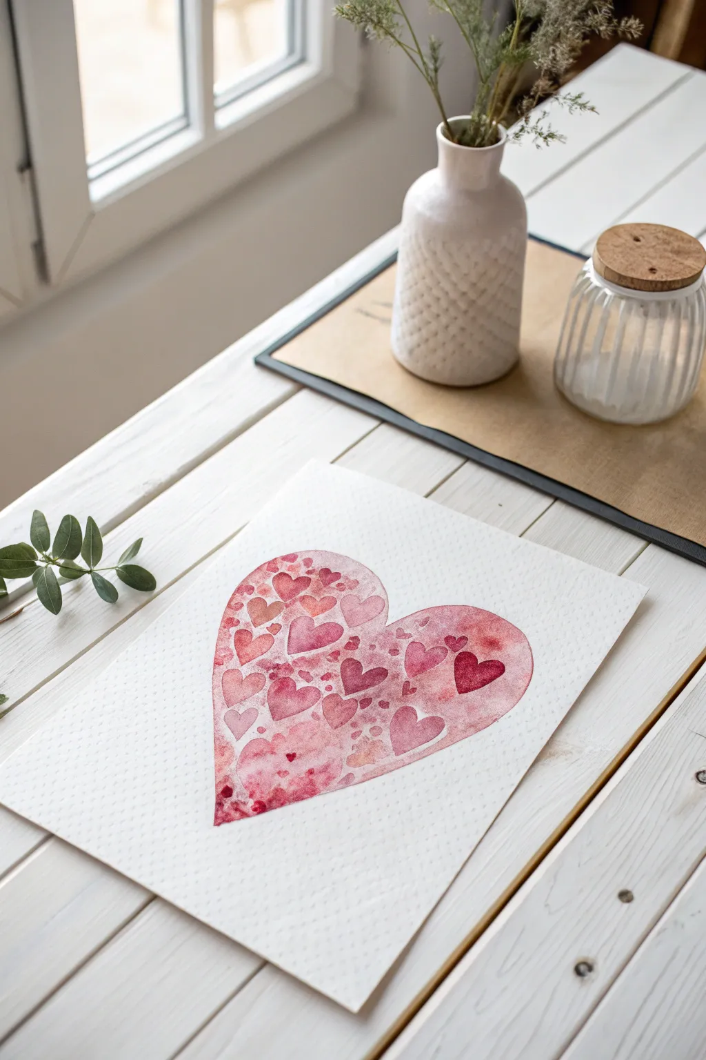 Explore the art of textured hearts with watercolors: Simplicity meets creativity in every brushstroke.