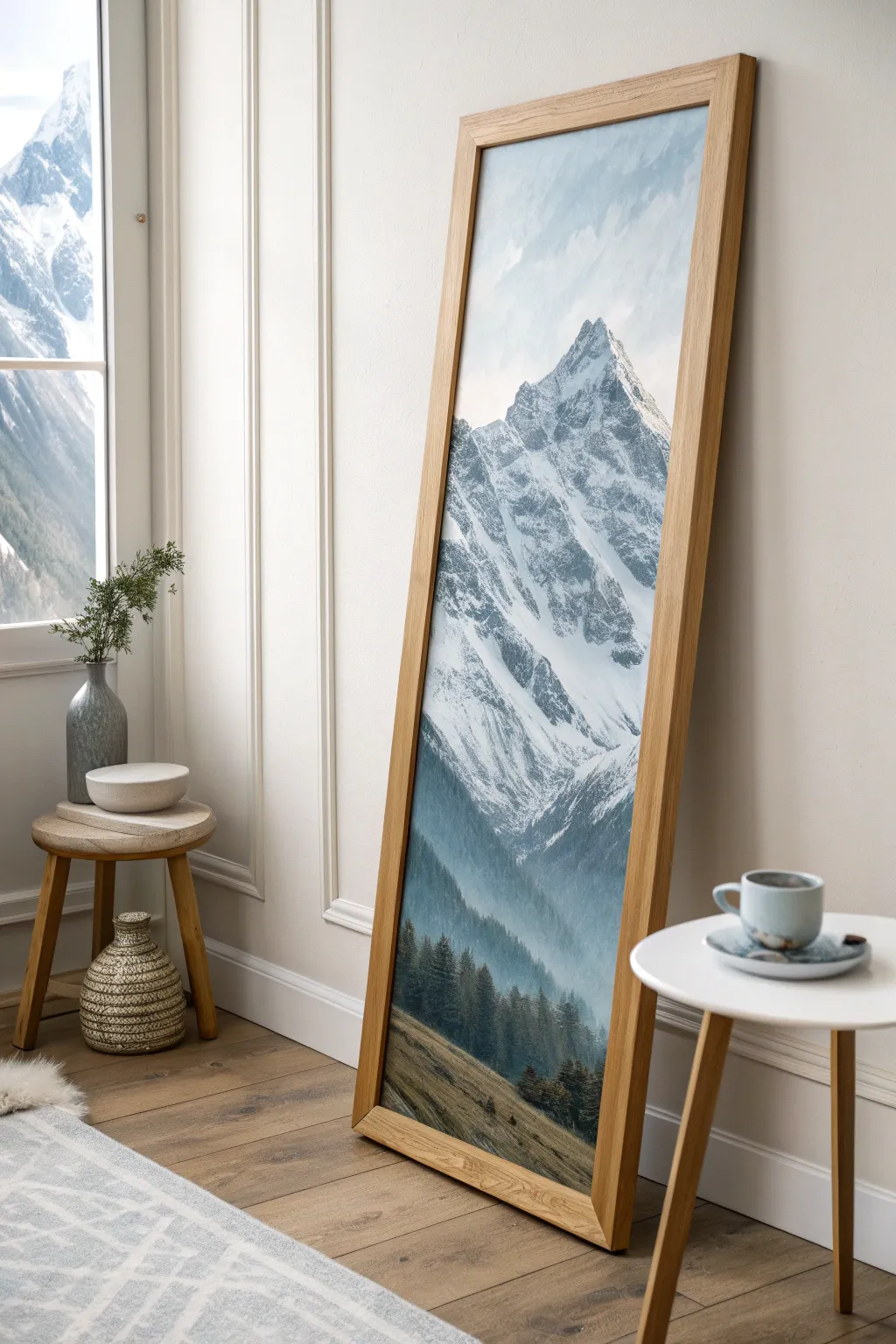 Elevate your space with the serene beauty of snow-capped mountain peaks.