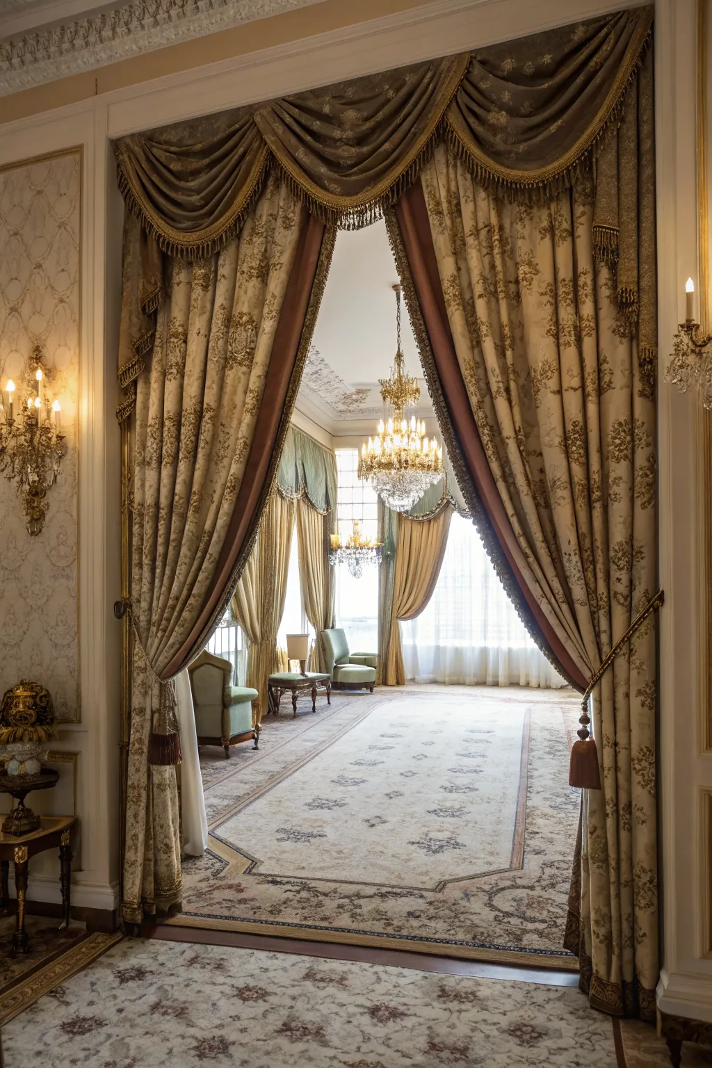 Custom drapery perfectly fits the Victorian aesthetic.