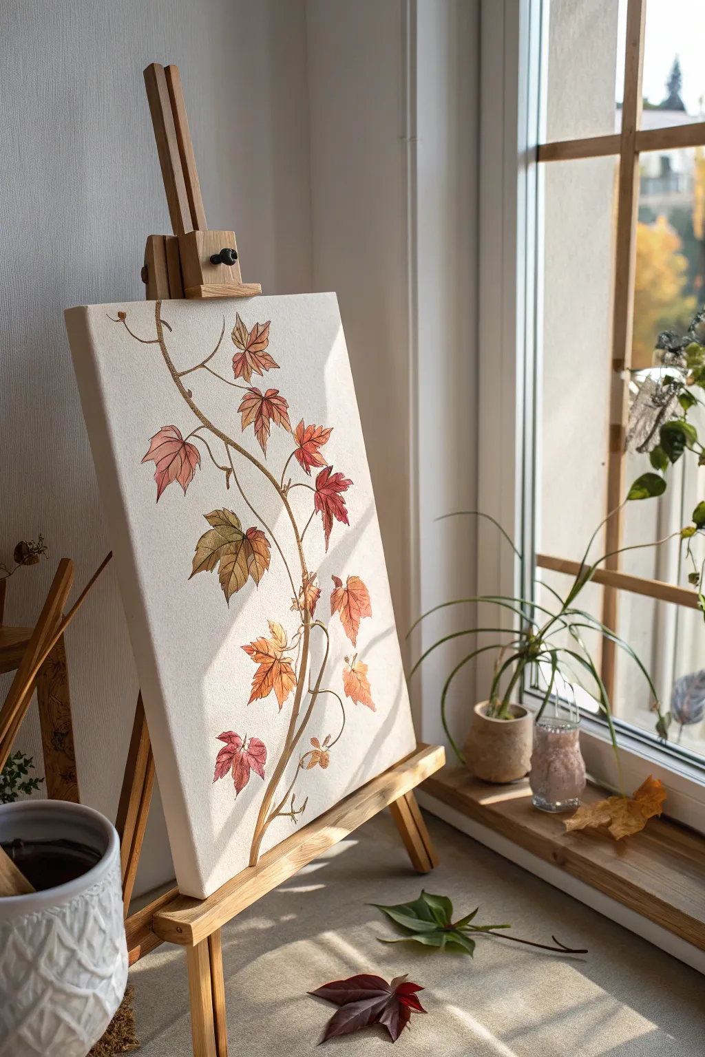 Embrace the beauty of the seasons with this enchanting vine painting, perfect for adding a touch of nature-inspired elegance to your home.