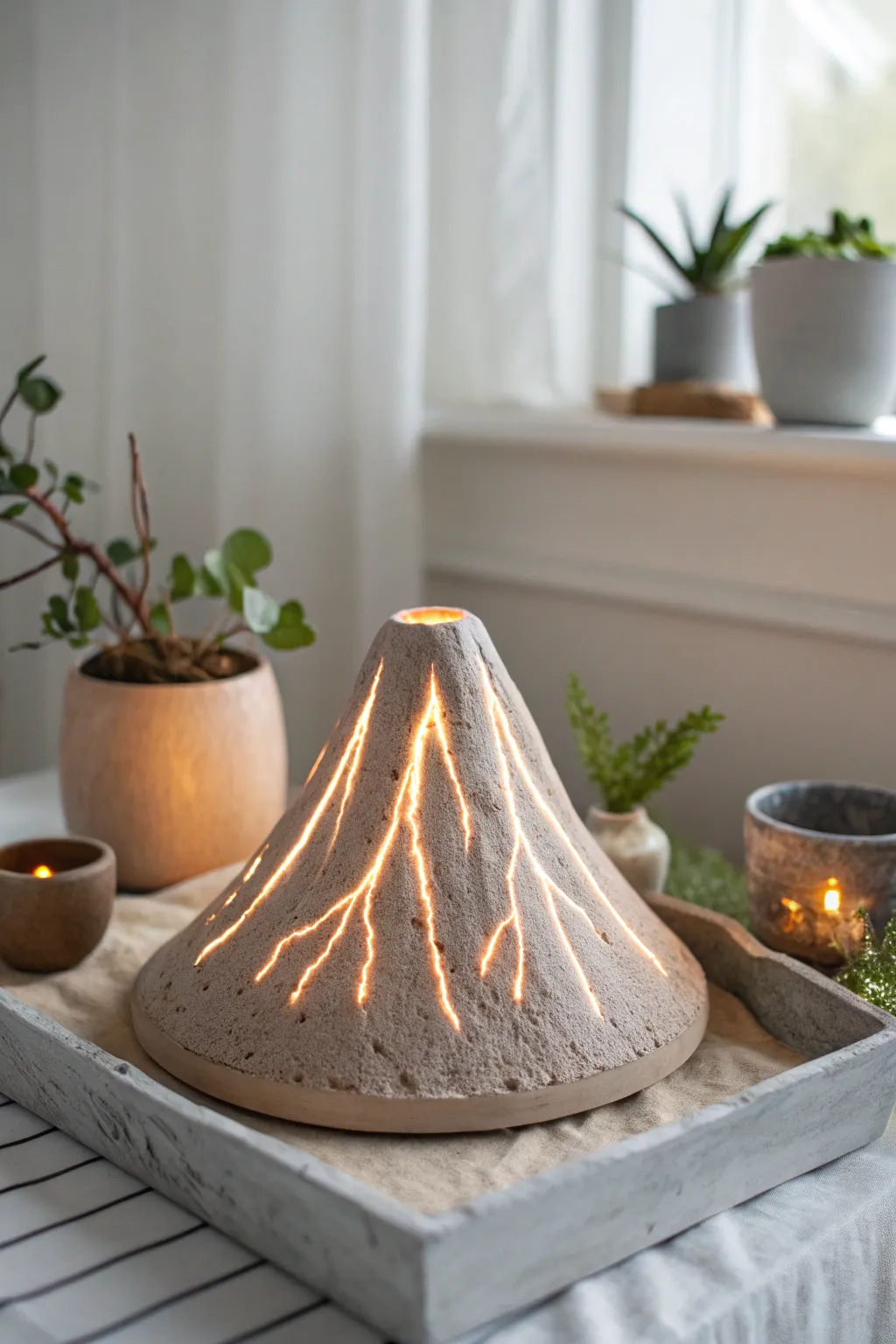 Bring a touch of magic to your space with this glow-in-the-dark volcanic masterpiece. Perfect harmony of simplicity and wonder.