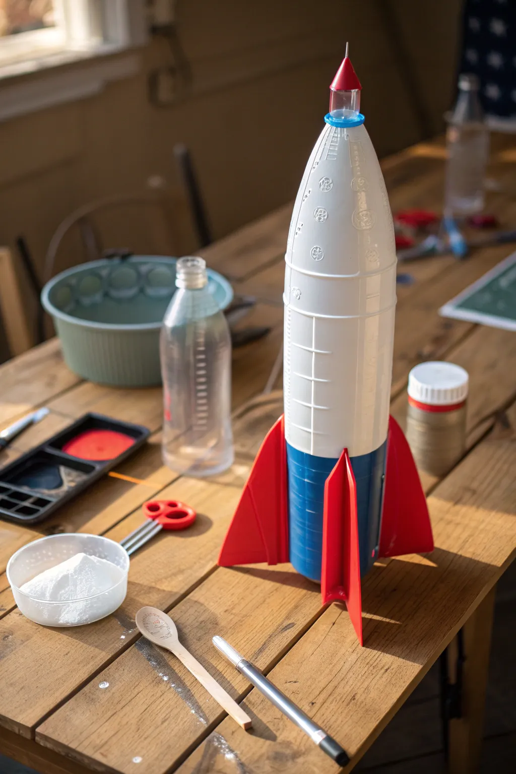 Unleash the power of creativity with a handcrafted baking soda and vinegar rocket!
