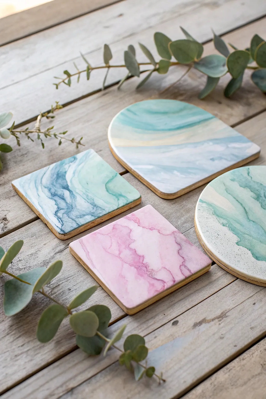 Embrace serenity with our watercolor coaster set - a perfect blend of minimalist charm and bohemian elegance.
