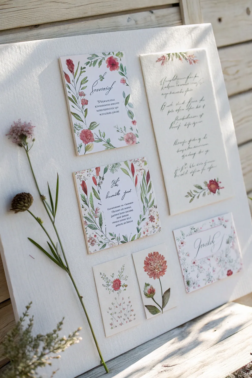 Transform wedding memories into art with a stunning card collage. 🌿✨ #ScandinavianMinimalism #BohoCharm