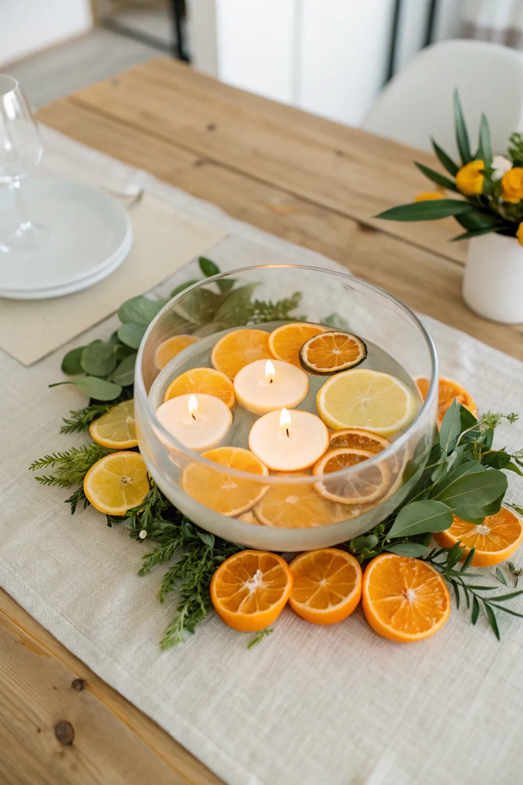 Illuminate your wedding with a touch of citrus elegance and warm candlelight.