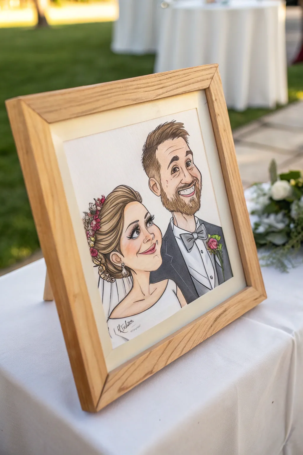 Add a playful twist to wedding art with charming caricature fun!