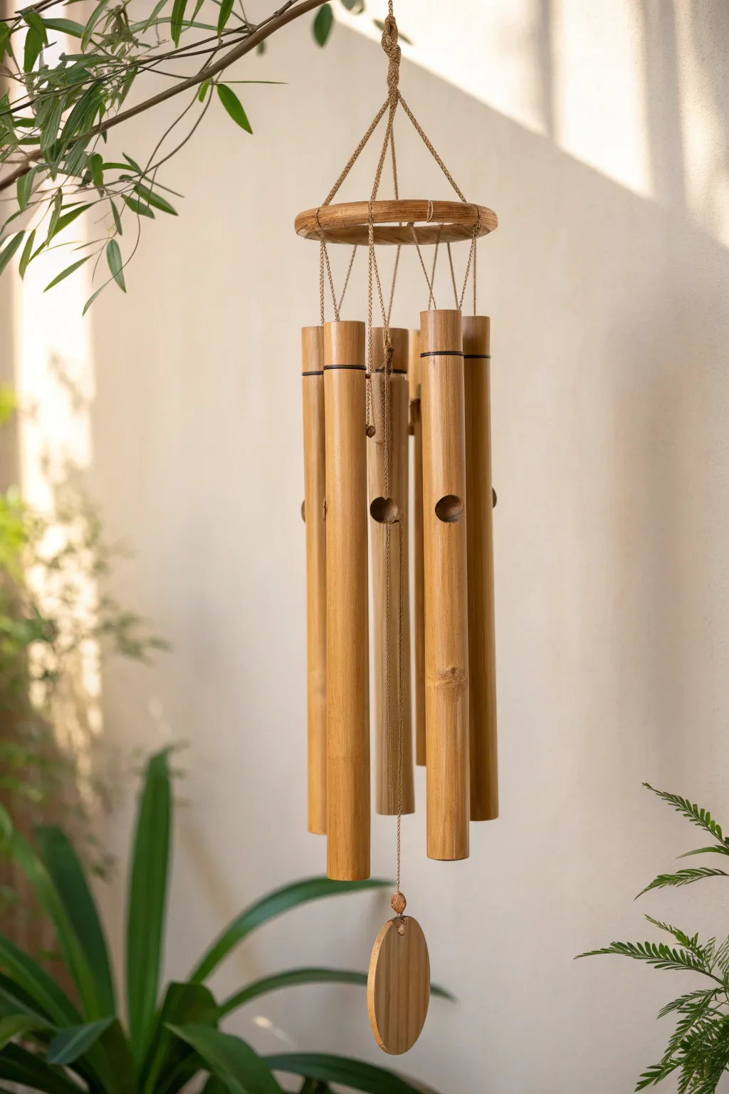 Embrace tranquility with handcrafted bamboo wind chimes, where simplicity meets natural beauty.