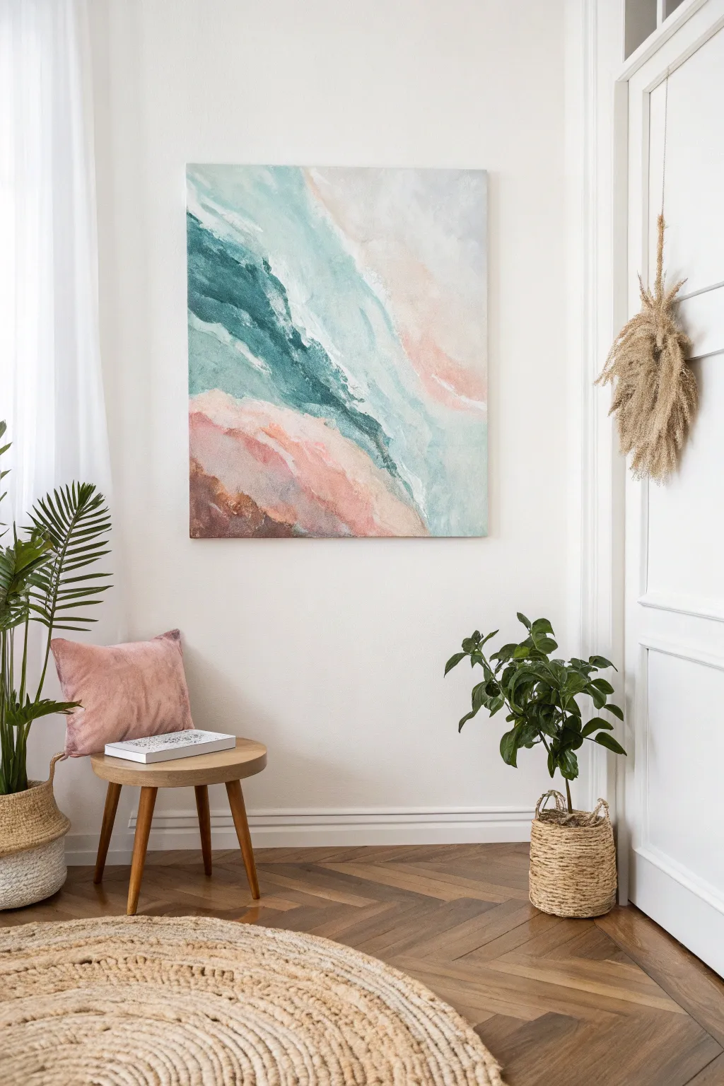 Dive into the serenity of abstract emotions with this minimalist masterpiece, where colors and shapes reveal the soul.