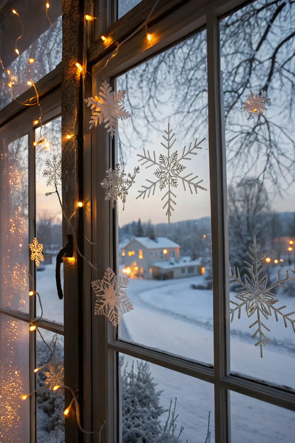 Brighten up with a winter wonderland window.