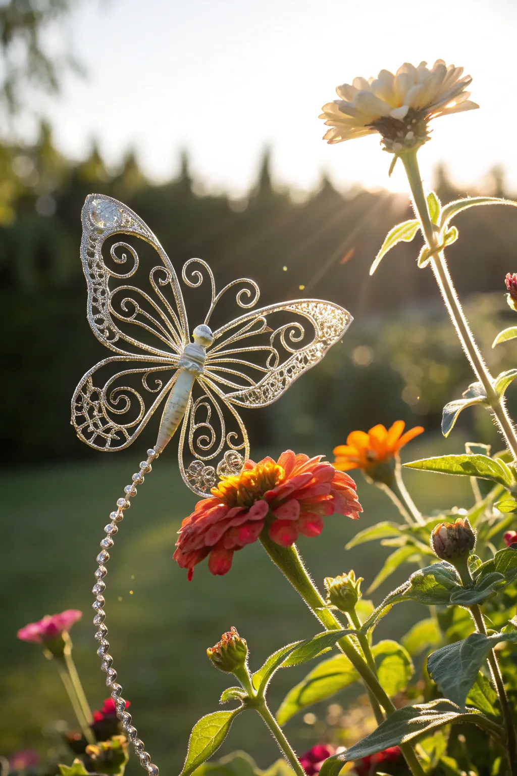 Add a touch of whimsy to your garden with handcrafted wire butterflies.
