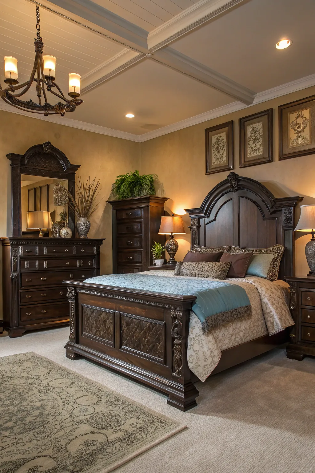 Dark wood adds sophistication and luxury to your space.