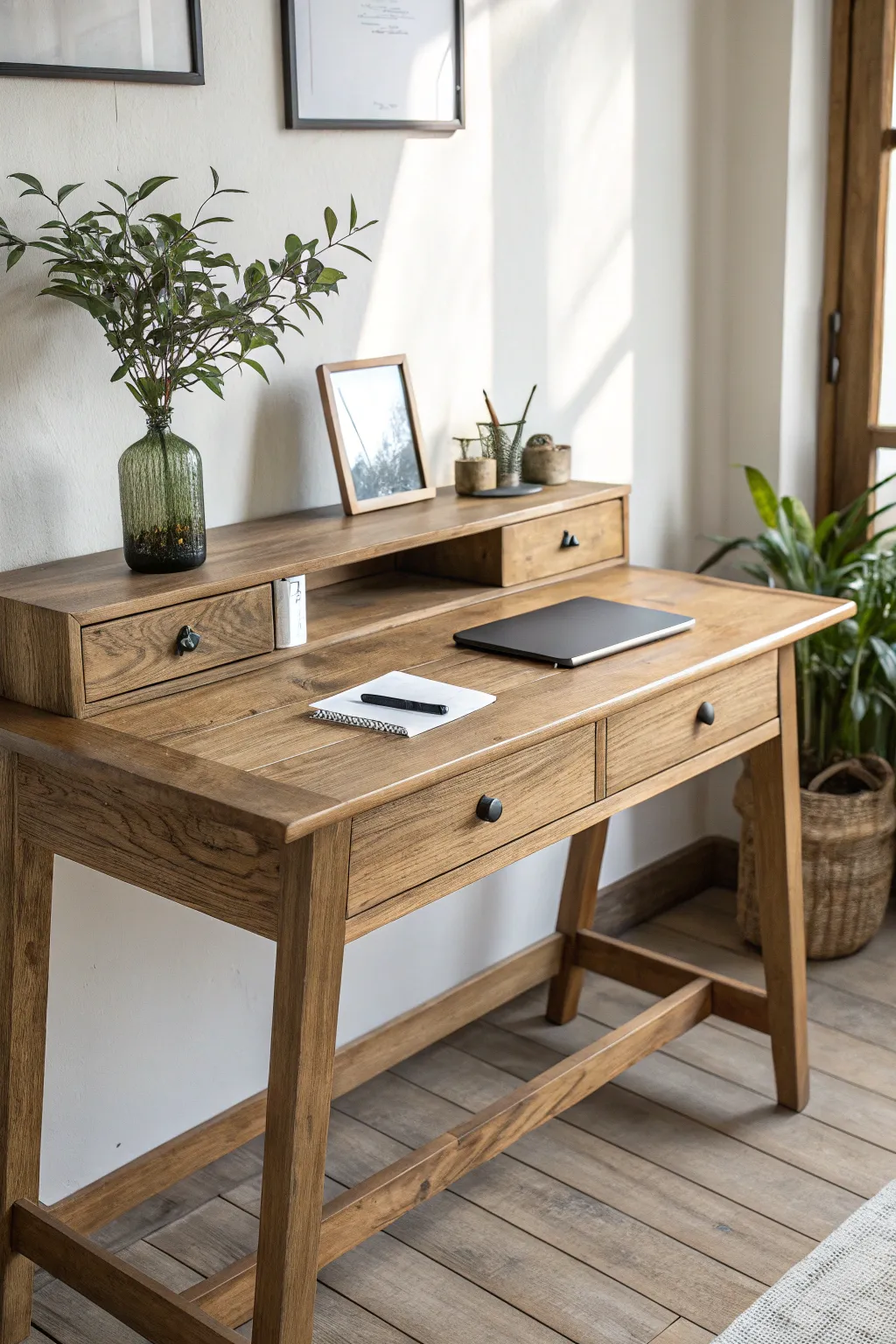 Embrace Eco-Friendly Elegance with a Sustainable Oak Wood Desk.