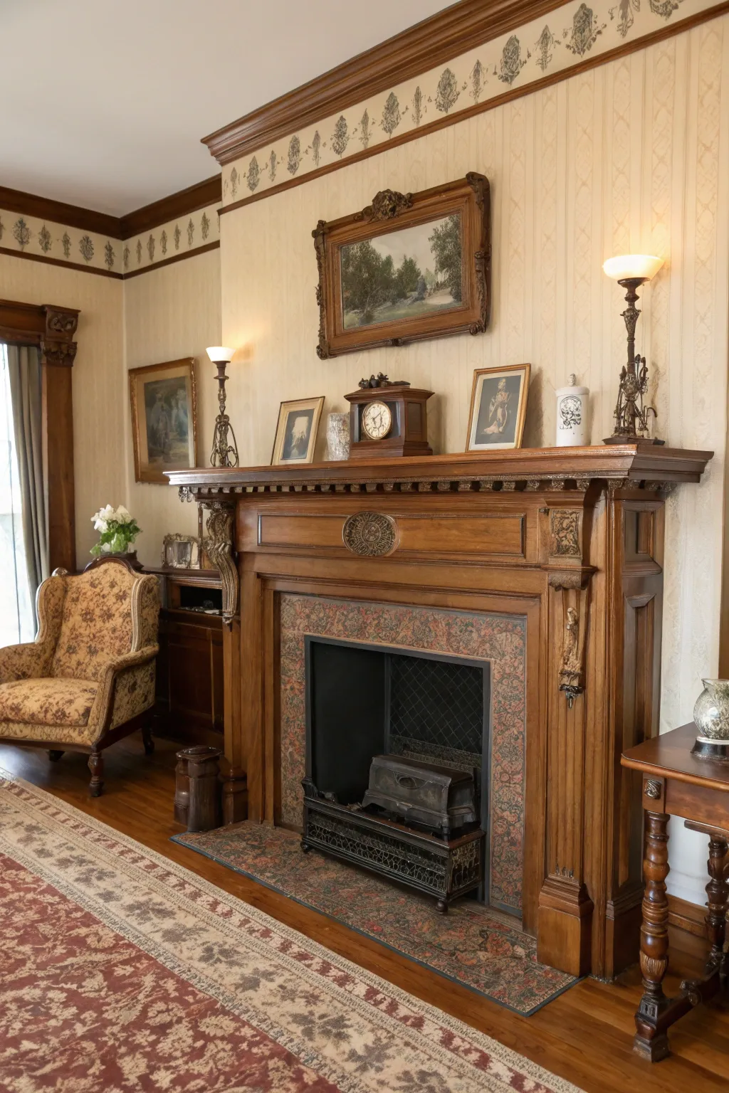 Infuse history and charm with an antique-finished mantel.