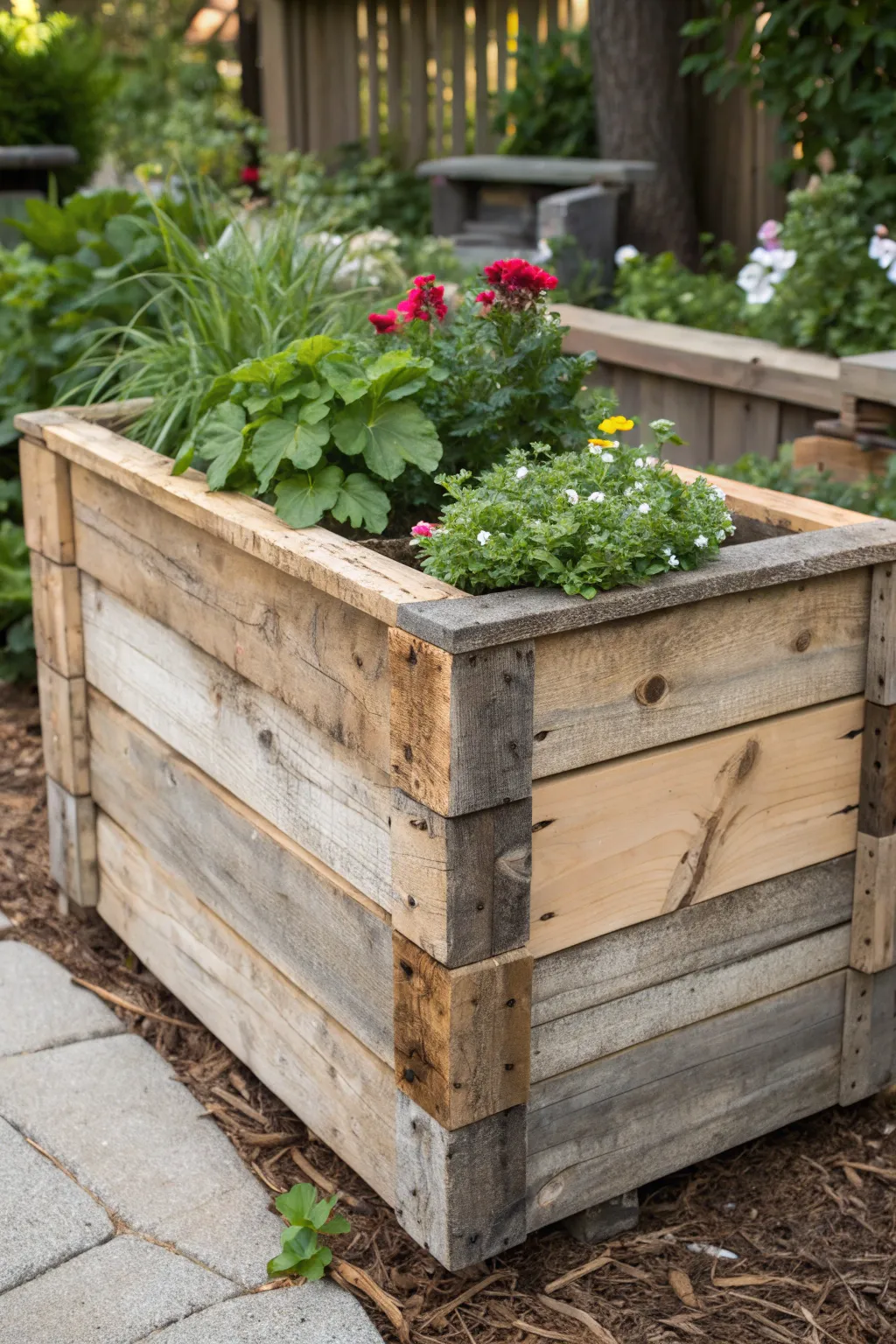 Transform your garden with a handcrafted pallet planter box – where sustainability meets style.