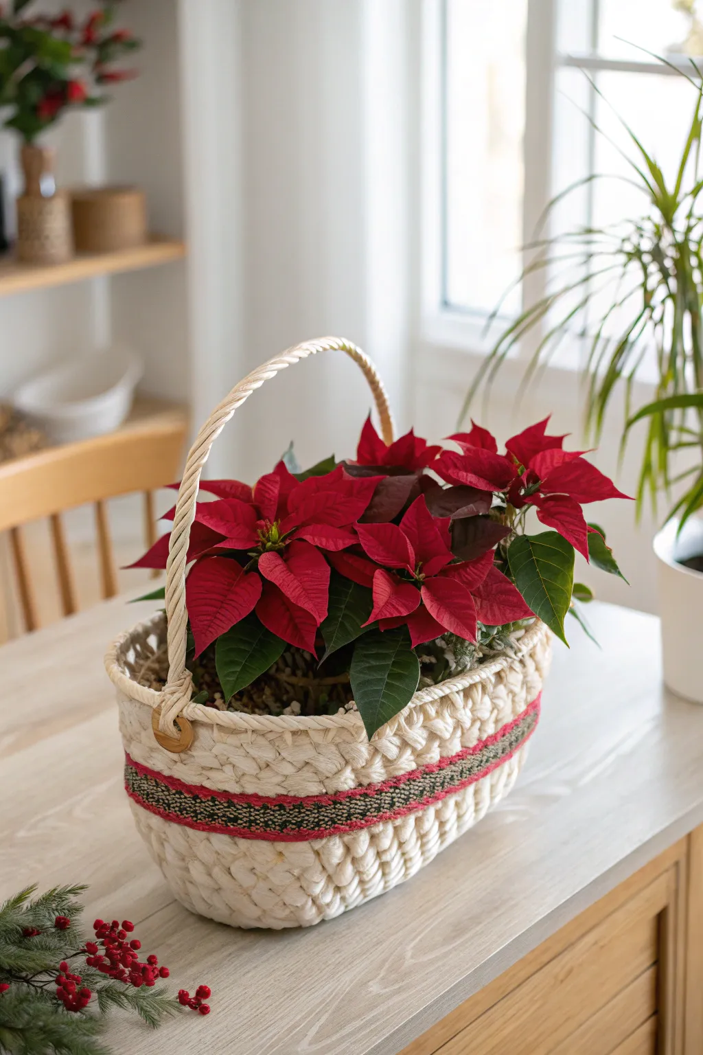 Transform your space with a seasonal woven basket display that radiates warmth and elegance.