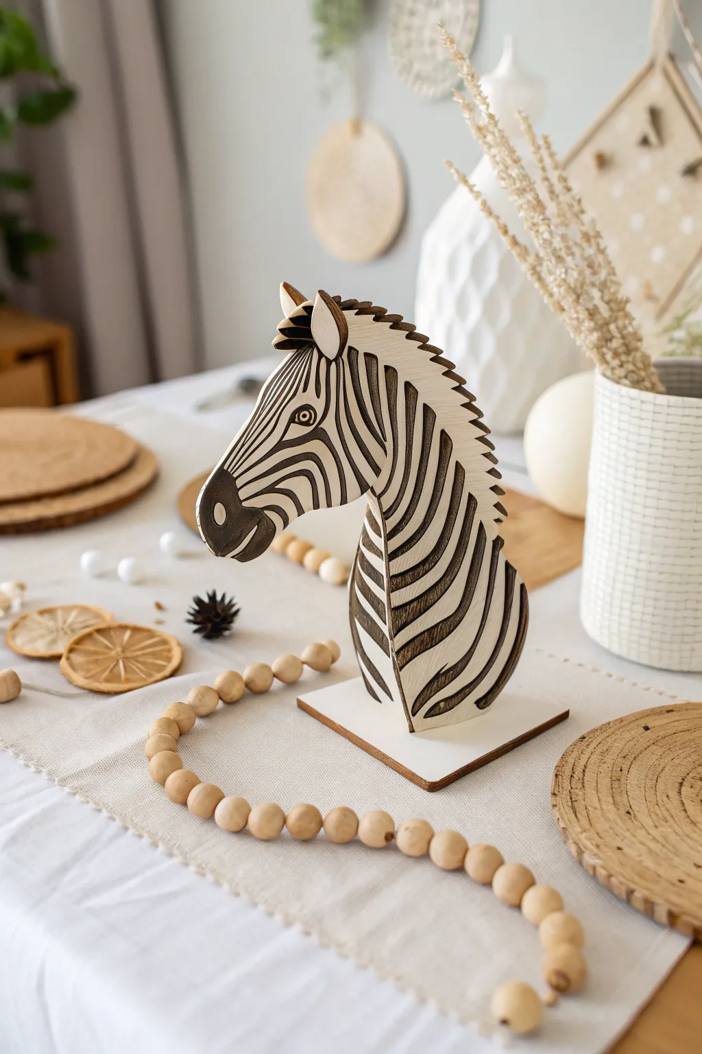 Unleash creativity with a charming 3D zebra portrait, perfect for little hands to craft magic!