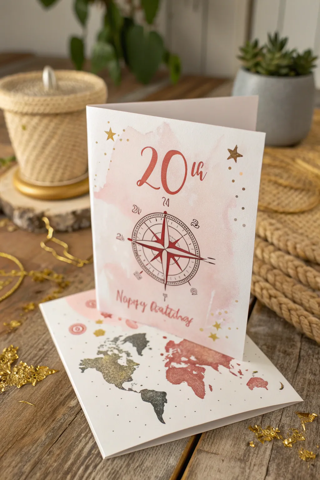 Adventure Awaits: Inspire the wanderlust spirit with this beautifully crafted 20th birthday card.