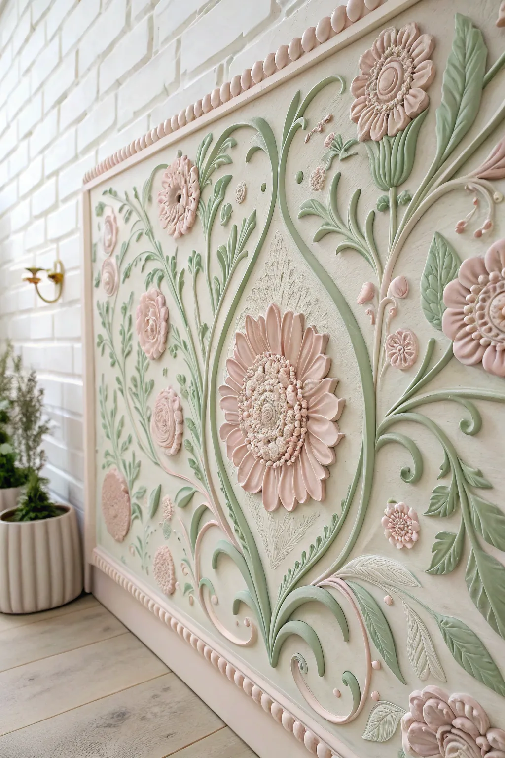 Embrace Victorian elegance with this exquisite 3D clay mural, perfect for adding a touch of timeless sophistication to any space.