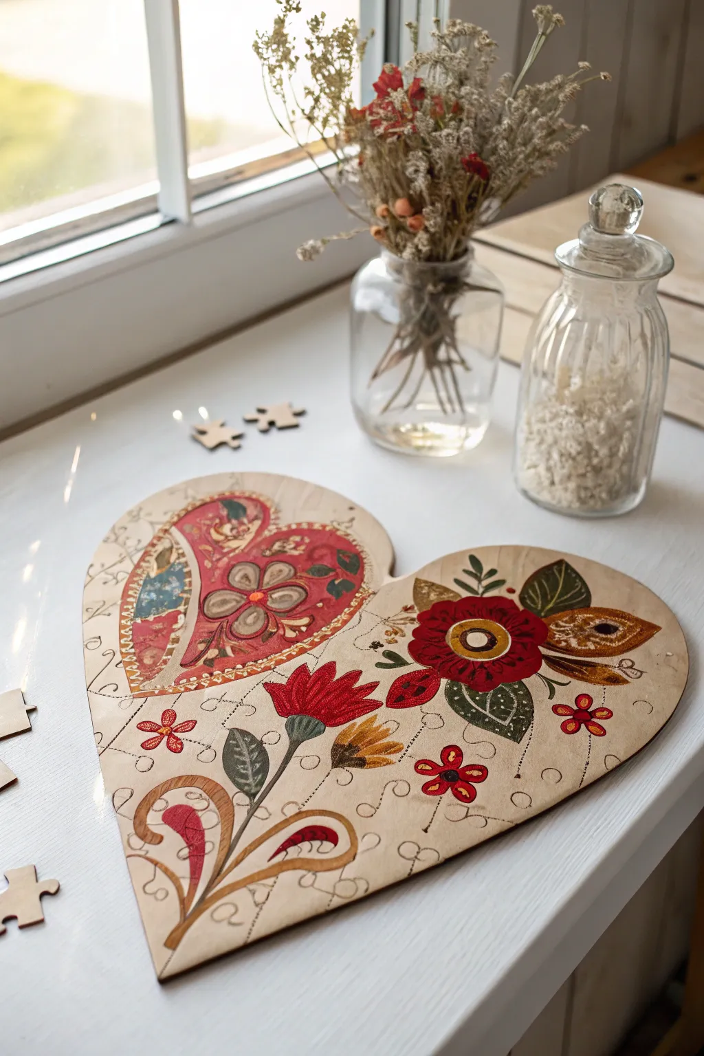 Craft your love story with this charming DIY Valentine's Day puzzle, where simplicity meets vibrant creativity.