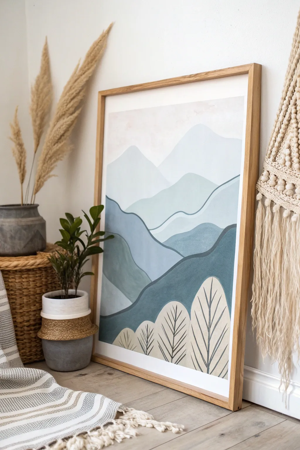 Embrace serenity with minimalist mountain art, where simplicity meets natural beauty.