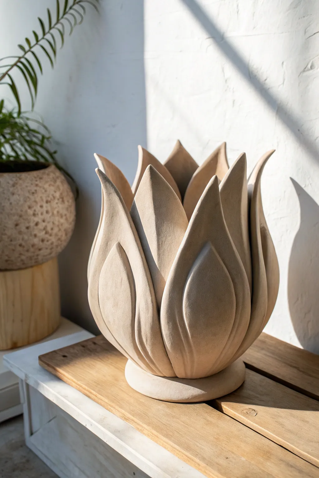 Embrace the beauty of nature with this elegant biomorphic clay sculpture, a perfect blend of simplicity and craftsmanship.