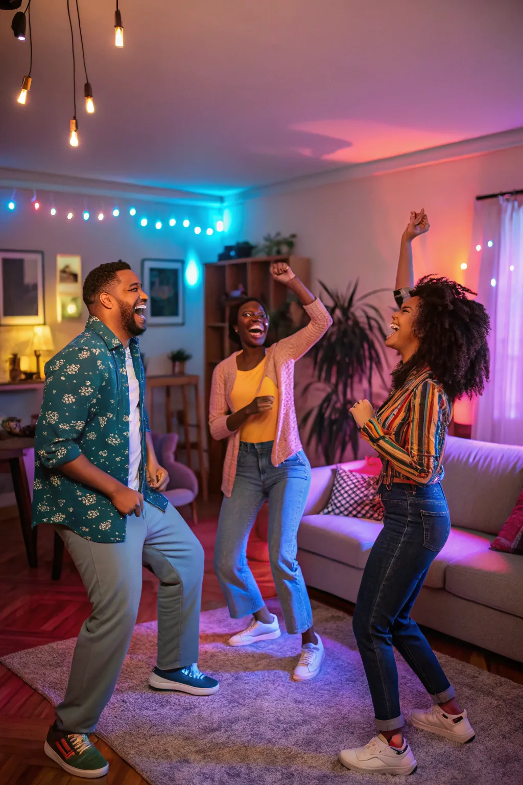 A dance party energizes the night with music and movement.