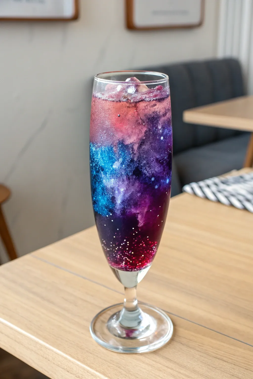 Sip on stardust with this enchanting galaxy drink, a cosmic blend of colors and sparkle perfect for your next alien-themed party!